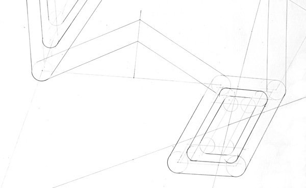 compass and ruler structure with outlines