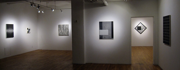 installation view of six paintings at Beyond Black and White, Westbeth Gallery