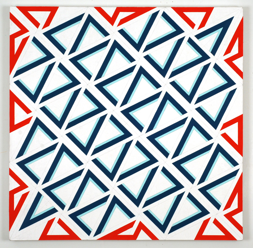 pattern abstraction with diagonal rows of pointing V-like shapes