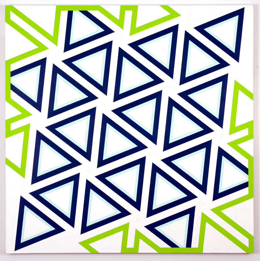 group of triangles grouped together by linear framing elements 