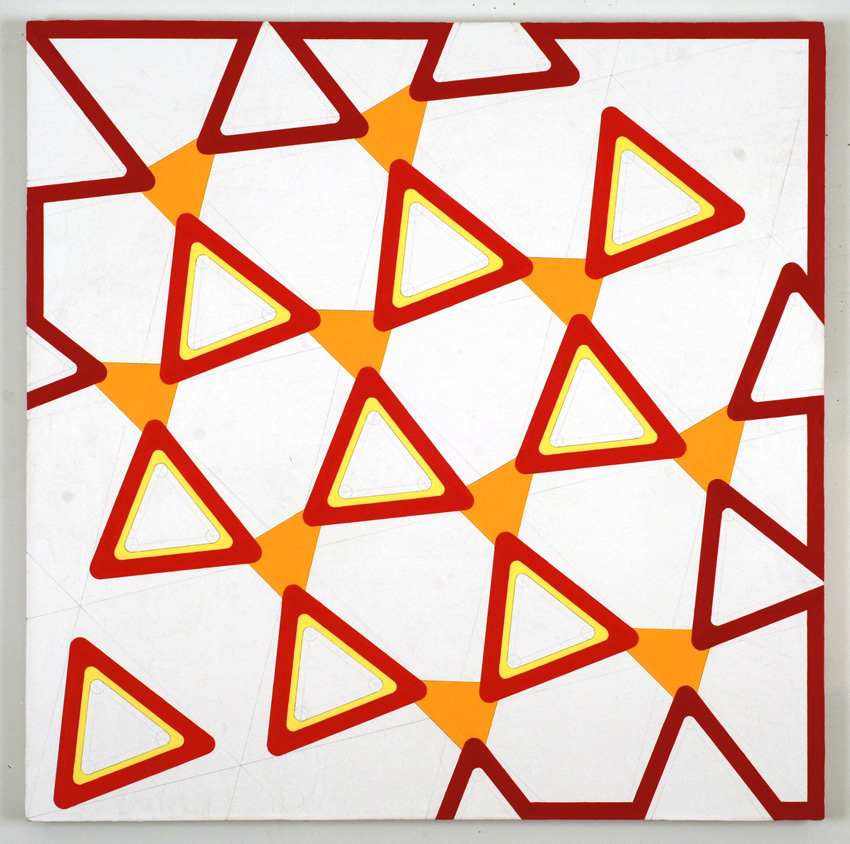 pattern abstraction with repeating angular elements and central area of activity