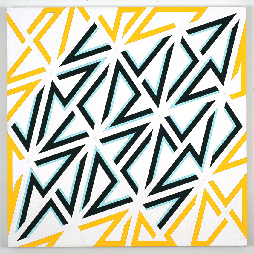 pattern abstraction with repeating angular elements and central area of activity