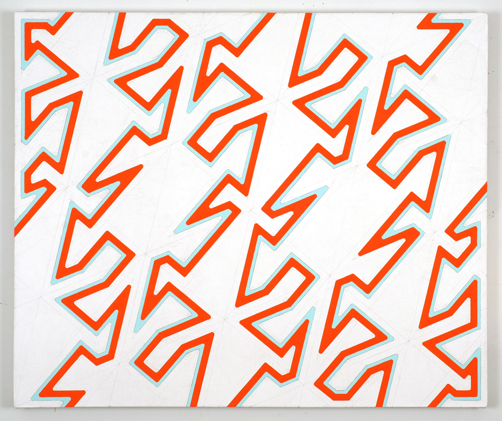pattern abstraction with repeating V-like shapes pointing in different directions